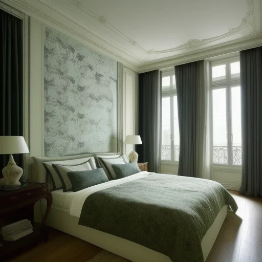 93508089-Parisian luxurious interior penthouse bedroom, light textile walls.webp